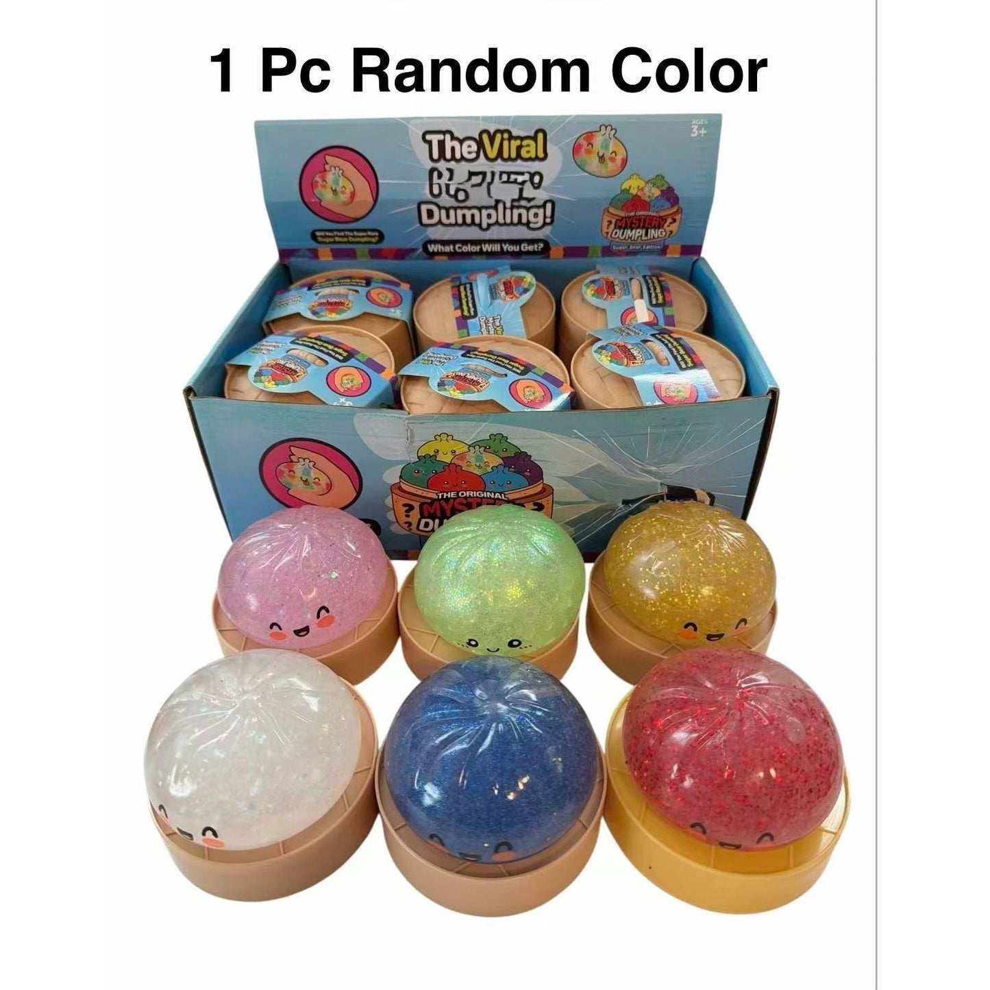 Dumpling Squishy Stress Ball – Steamer Basket Design Squeezable Bun Sensory Toy for Adults & Kids, Anxiety Relief Fidget Toy, Cute Food Squishies, Random Color