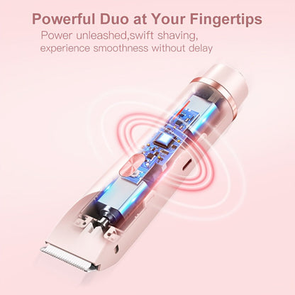 Women's Electric Body Shaver Painless Hair Removal — 2-in-1 Lady Razor for Face Nose Bikini Legs Underarms, Wet Dry Use, IPX6 Waterproof, USB Rechargeable, Portable Travel Shaver