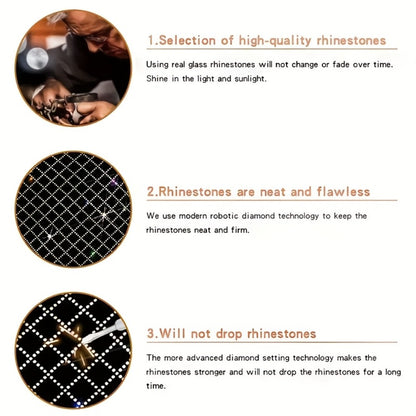 Rhinestone Car Seat Back Organizer & Purse Holder – Bling Crystal Handbag Hanger for Women, Pet Barrier for Dogs & Kids, Universal SUV Truck Car Accessories Gift for Girls