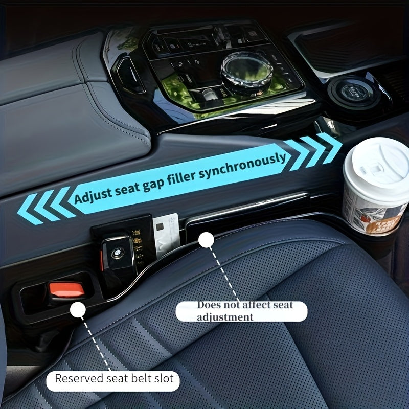 Car Seat Storage Box (With Cup Holder And Phone Slot) - Large Capacity Key/Card Storage, Non-Slip Front Armrest Tray, Easy-Clean PP Hard Material, Perfect Christmas Gift