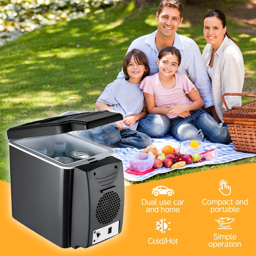 Car Refrigerator 6-Liter Dual-Purpose Hot And Cold Insulation Box for Home And Car, Portable Small Refrigerator for Cars, Large Capacity Energy-Saving Small Refrigerator, Top Storage Cup Holder