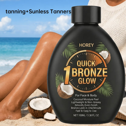 Dark Self Tanning Lotion Sunless Tanner 3.38oz - Instant Radiance, Hydrating & Smoothing, Tattoo Friendly | Lasting Bronze & Golden Brown Glow | Beach Style Formula