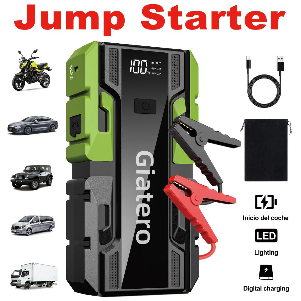 Jump Starter 10000A with Air Compressor Tire Inflator – Heavy Duty Portable 12V Emergency Battery Booster for Gas Engines Up to 14.0L & Diesel 12.0L, Cars Trucks SUVs Motorcycles, Digital Display