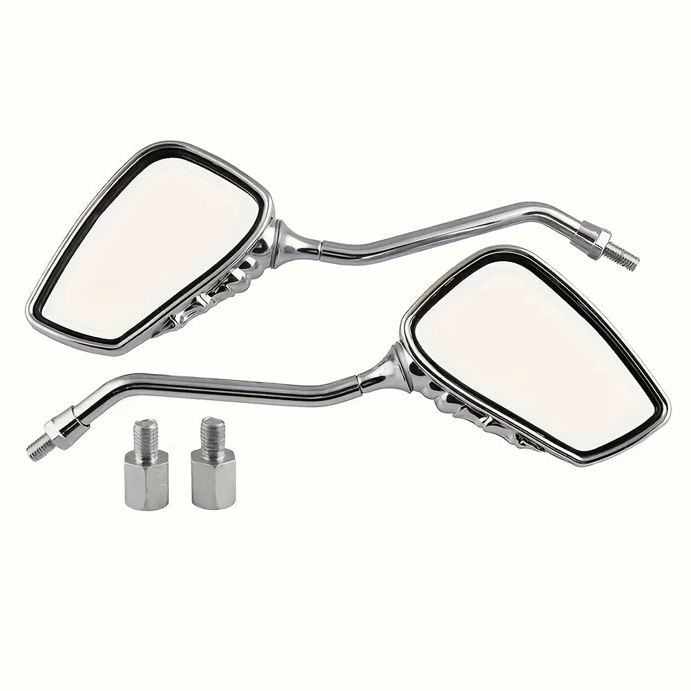 Motorcycle Rearview Mirrors - Skull Hand Design, Black Glossy Finish, Edgy Claw-Like Grip, Flat Rectangular Shape, Easy Installation for All Bikes, Bike Rearview Mirrors | Skull Hand Grip | Intricate Design,