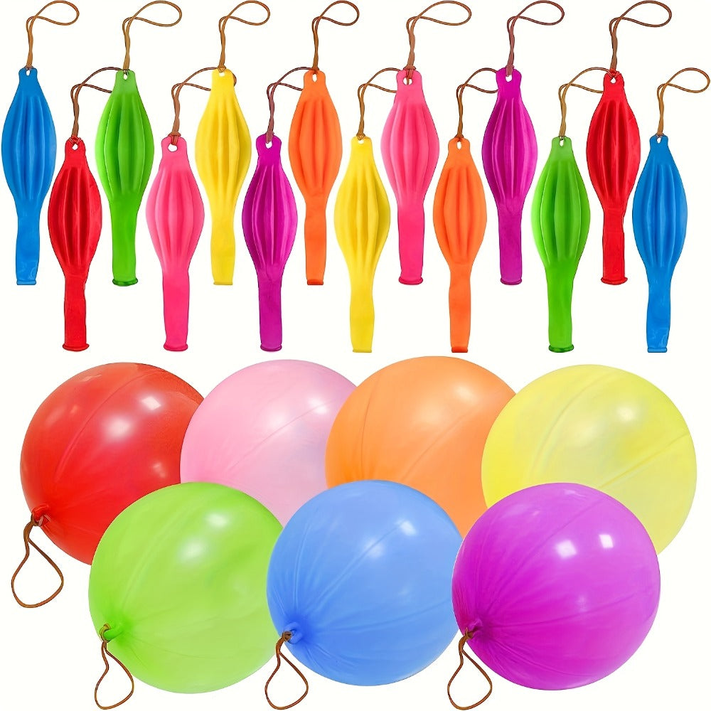 Punch Balloons for Kids 48 Pack – Neon Bouncing Balloons with Elastic Rubber Band for Birthday Party Favors, Carnival Prizes, Goody Bag Stuffers, Halloween & Easter Basket Fillers