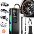 Portable Tire Inflator with Digital Pressure Gauge, Rechargeable Battery, LED Light, Cordless, Suitable for Cars, Motorcycles, Bicycles, And Balls