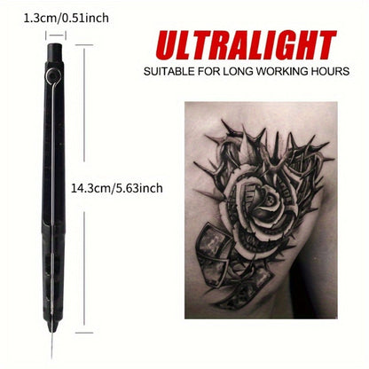 DIY Tattoo Kit for Beginners No Electricity No Drawing – A4 Transfer Paper with Patterns Stylus Ink Pen Needles Black & Red Ink Transfer Gel Complete Stick and Poke Home Tattoo Supplies Set