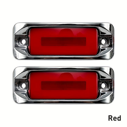 LED Car Side Marker Lights – Strobe Warning Flashing Signal Light for Truck Car Night Driving Safety, High/Low Brightness, 2pcs (Red/Yellow/Blue/Green/White)