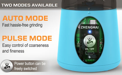 Electric Herb Grinder 150W USB-C Rechargeable - Dual Mode Pulse & Auto, Fast Grinding Dry Spices & Herbs, Compact Portable with Cleaning Brush | 6 Colors