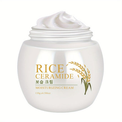 Rice Ceramide Moisturizing Face Cream 4.586oz - Deep Hydration with Rice Extract, Hyaluronic Acid & Ceramide | 24-Hour Nourishment | Day & Night | Dry & Sensitive Skin