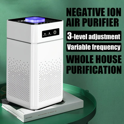 Portable Negative Ion Air Purifier with HEPA Filter, USB Powered Desktop Air Cleaner Removes Odors Dust Smoke Pollen, 51-150 m³/h Airflow, Compact Air Purifier for Bedroom Office Car Travel