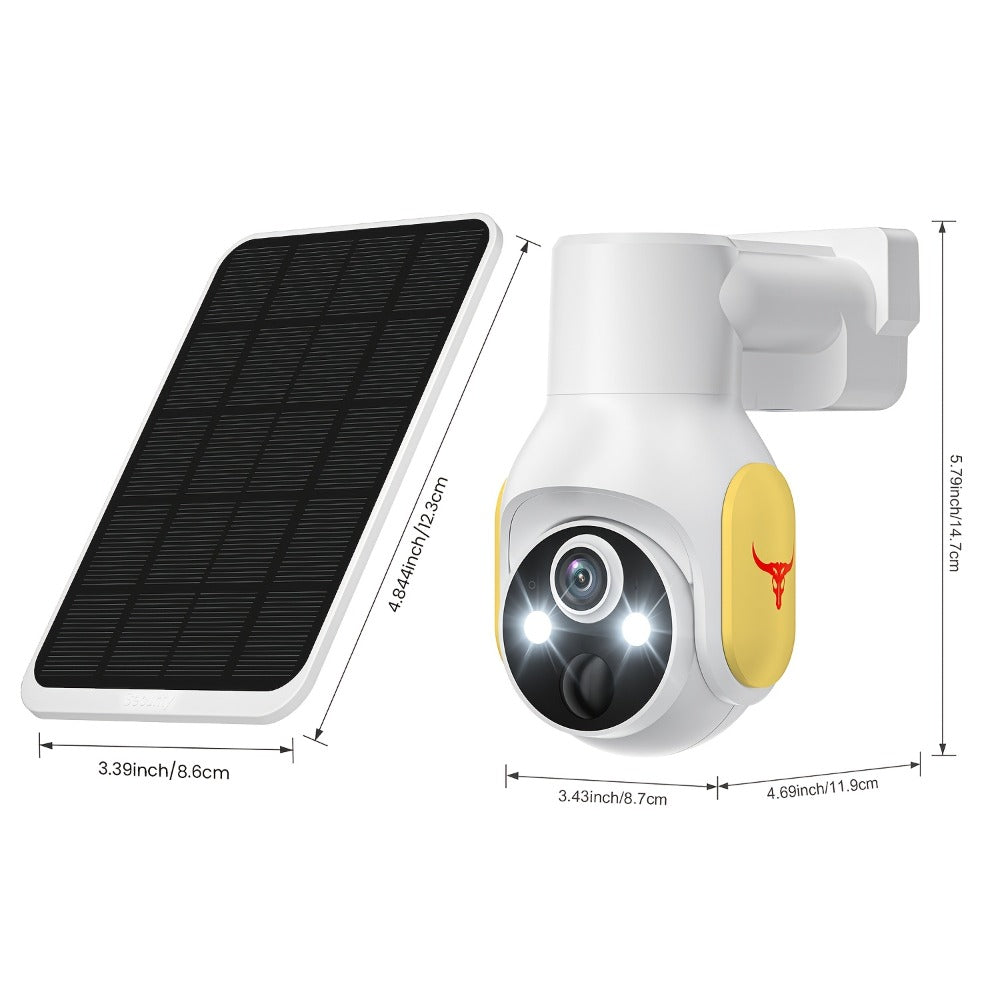 Solar Security Camera Wireless Outdoor 4G | 960P Color Night Vision PIR Motion Detection Two-Way Talk Cloud Storage | Battery Powered Home Security Camera 2.4GHz