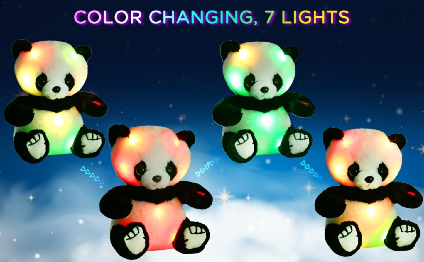 Light Up Panda Stuffed Animal Plush Toy 8 & 12 Inch with LED Glow | Cute Panda Bear Hugging Toy | Birthday Christmas Gift for Kids Boys Girls Home Decor