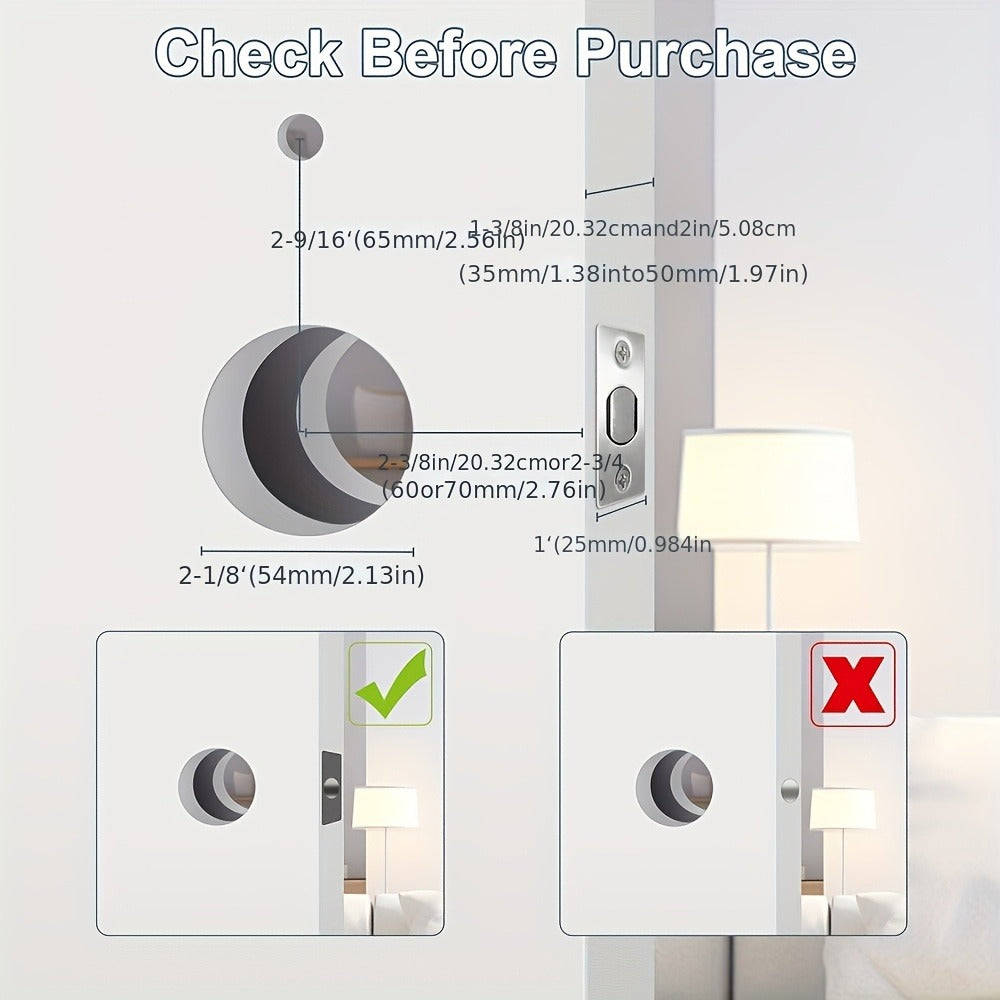 Smart Door Lock Keyless Entry – 3-in-1 APP + PIN + Key Access, Auto-Lock, Wireless Bedroom Door Lock with Durable Alloy Construction, Easy Installation, Holiday Gift for Family (Silver)