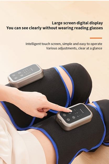 Leg Massager with Heat – Full Leg Air Compression Massager, 4 Modes Wireless Charging, Large Display, Breathable Wrap for Thighs, Shins, Knees, Ankles & Feet, Relief for Swelling, Circulation & Fatigue
