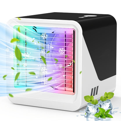 Portable Mini Air Conditioner Fan | Personal Evaporative Cooler with 3-Speed Settings & Timer, Quiet Desktop Cooling Fan for Room, Home, Office & Car Use – USB Powered, Compact Design