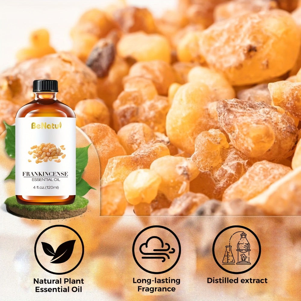 Essential Oil for Diffuser & Humidifier – Frankincense, Argan & Jojoba Oil, Long-Lasting Woody Warm Resin Aroma for Home, Hotel & Room Decor, Candle Making & Aromatherapy, 4.06oz Natural Formula