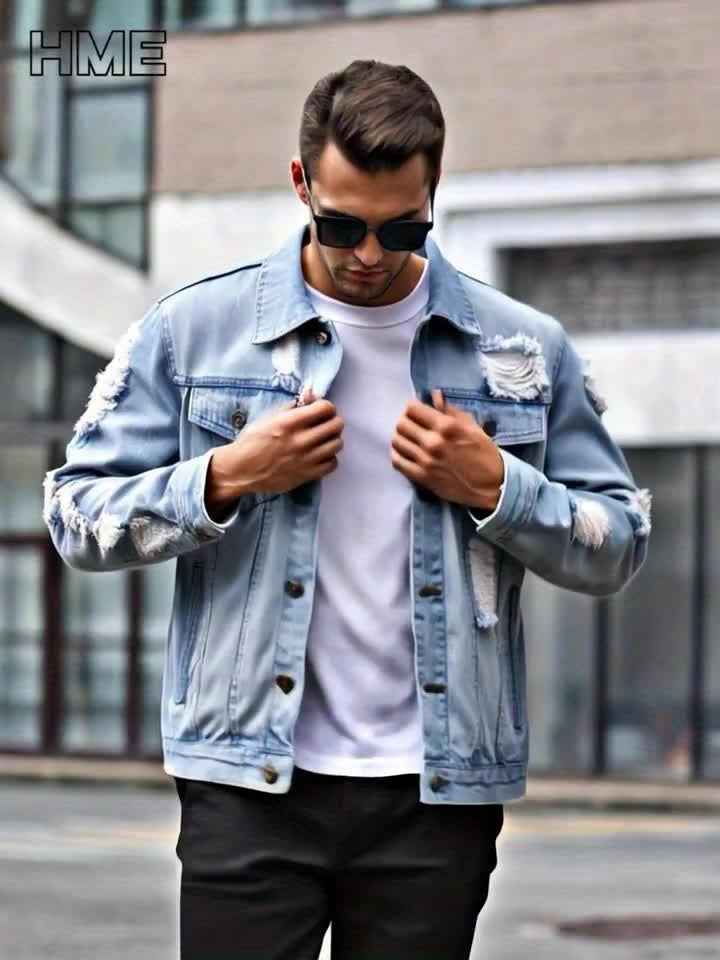 Men's Versatile Denim Pullover Coat