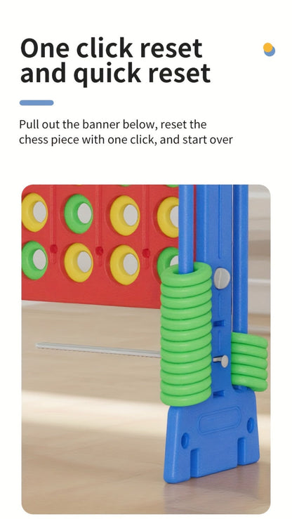 Height Adjustable Giant Connect 4 Game 33–37 Inch – Jumbo 4-in-a-Row Outdoor Yard Game with Quick Release Slider for Teens, Adults & Families, Indoor Outdoor BBQ Birthday Party Tailgate Game Set, Blue Red