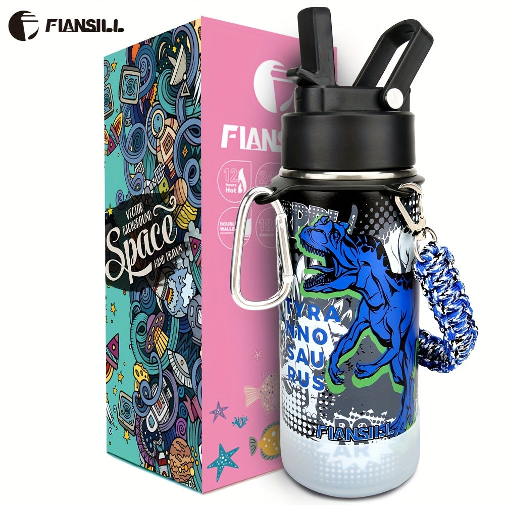 Insulated Water Bottle 16oz - Stainless Steel Vacuum Tumbler with Fun Printed Designs - Leak-Proof Kids & Teen Water Bottle, Perfect Gift for Students, Boys, Girls & Outdoor Activities