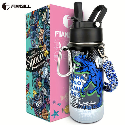 Insulated Water Bottle 16oz - Stainless Steel Vacuum Tumbler with Fun Printed Designs - Leak-Proof Kids & Teen Water Bottle, Perfect Gift for Students, Boys, Girls & Outdoor Activities
