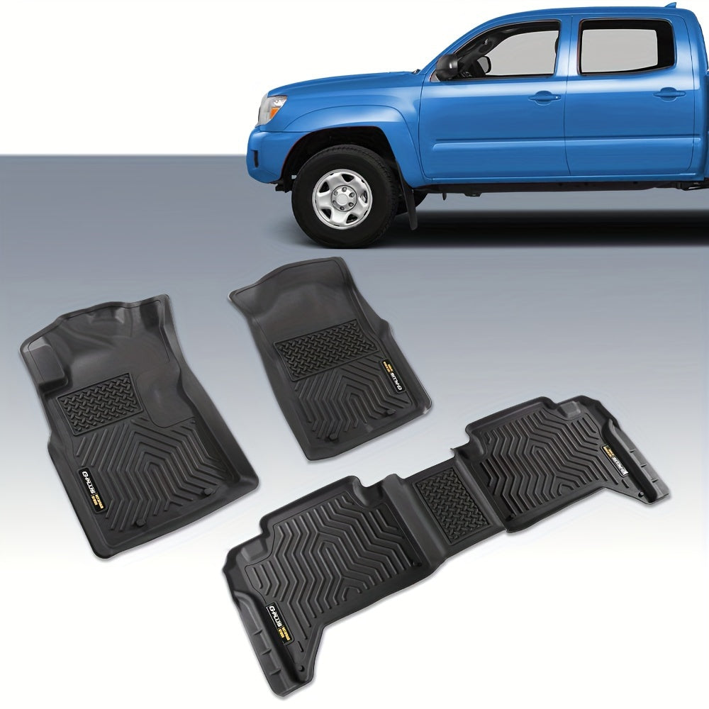 Floor Mats TPE Double Cab All Weather Rubber Liners Fit For Toyota For Tacoma 05-15