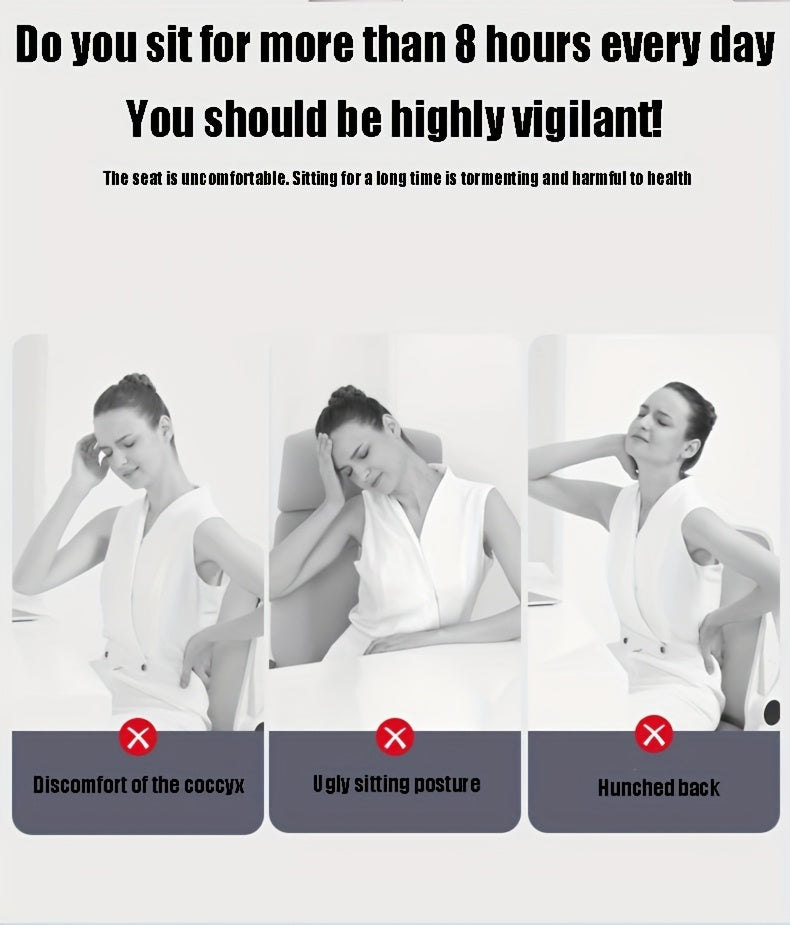 Ergonomic Lumbar Support Cushion, Lower Back and Hip Support Pillow, Memory Foam Back Support, Suitable for Office Chairs and Car Seats, Breathable Design, Ideal for Prolonged Sitting, Driving, and Work Use