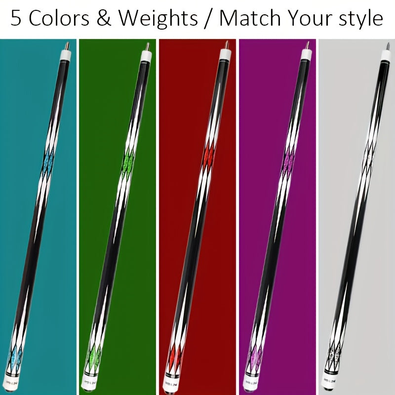 Pool Cue 58 Inch 13mm Tip 20oz - 1/2 Split Maple Billiard Cue Stick for Men & Women, Durable Multi-Color Design, Great for Home Game Room, Family & Friends Billiards, Red Black Blue Purple Green