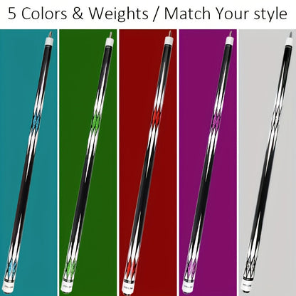Pool Cue 58 Inch 13mm Tip 20oz - 1/2 Split Maple Billiard Cue Stick for Men & Women, Durable Multi-Color Design, Great for Home Game Room, Family & Friends Billiards, Red Black Blue Purple Green
