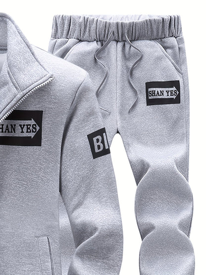 Men's Tracksuit Jacket and Pants Set - Zip Detail Everyday Classic Edition