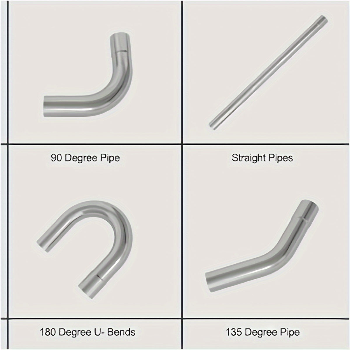 2.5'' Mild Steel Exhaust Kit Tubing Mandrel Bend Pipe Straight U Bend 16 Gauge Universal