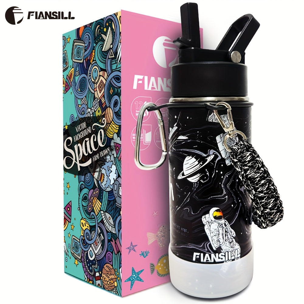 Insulated Water Bottle 16oz - Stainless Steel Vacuum Tumbler with Fun Printed Designs - Leak-Proof Kids & Teen Water Bottle, Perfect Gift for Students, Boys, Girls & Outdoor Activities