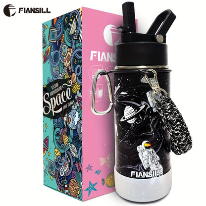 Insulated Water Bottle 16oz - Stainless Steel Vacuum Tumbler with Fun Printed Designs - Leak-Proof Kids & Teen Water Bottle, Perfect Gift for Students, Boys, Girls & Outdoor Activities