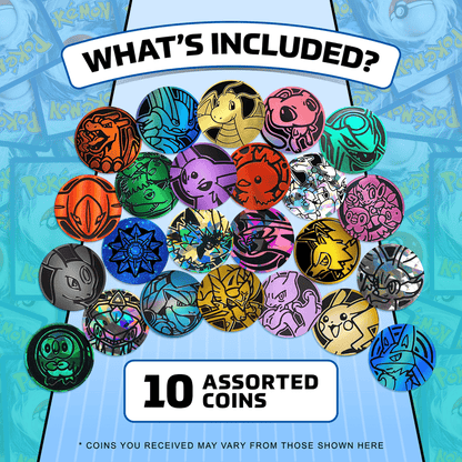 Pokemon TCG Coins Lot 10 Pack – Official Collectible Trading Card Game Coins, Charizard Pikachu Mewtwo & More, Tournament Legal, Birthday Gift for Kids & Fans