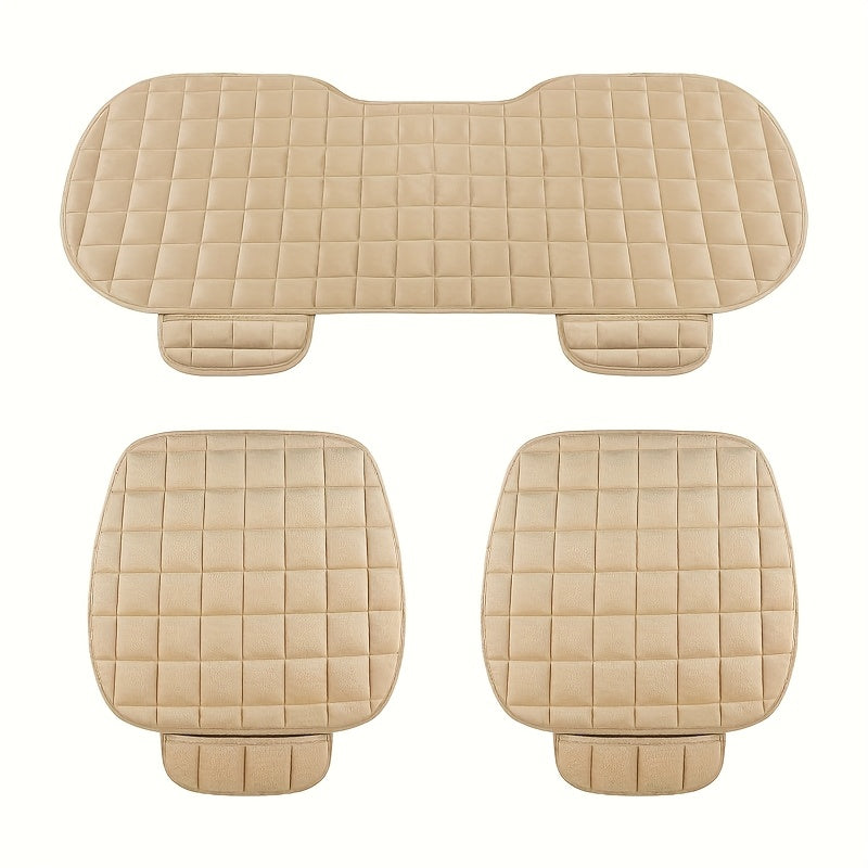 1/2/3pcs Plush Plaid Thickened Heat-Insulating Car Seat Cushions, Car Seat Front And Rear Seat Protection Pads, Non-Slip Protection Pads, Universal Car Interior, Suitable for Various Models of Breathable Car Seat Cushions