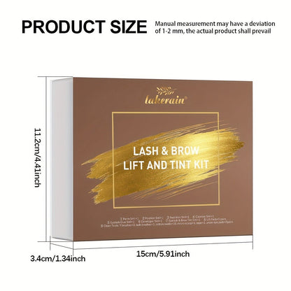Lash Lift Kit & Brow Lamination Tint Set — 2-in-1 Eyelash Perm & Eyebrow Lamination with Black Brown Tint Dye, 4-6 Week Long-Lasting Results, DIY Home or Salon Use, Complete Beauty Kit for Women