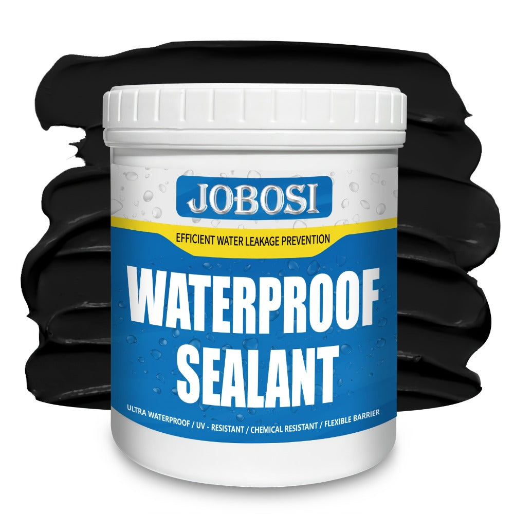 Waterproof Sealant Liquid Glue 32oz 1KG Leak Repair Agent – Indoor Outdoor Waterproof Coating for Roof Basement Wall Pipe Crack Sealing, Transparent & Black, Strong Adhesive Waterproof Repair Glue