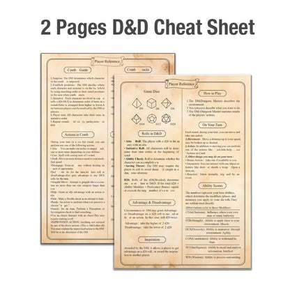 DnD Beginner Set 6 Double-Sided Terrain Maps 24x36 with Mystery Dice, Character Sheets, Cheat Sheets, Spell AOE Template – Complete Dungeons and Dragons RPG Starter Kit for New Players