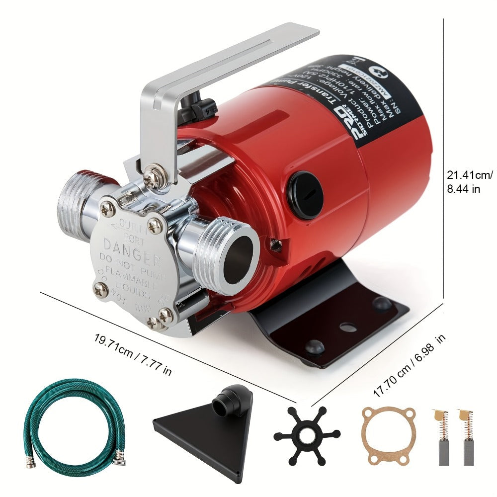 Portable Electric Water Pump 330 GPH – 1/10 HP 120V Heavy Duty Utility Pump with Hose, High-Flow Water Transfer Pump for Pool Drain, Flood Removal, Sump, Aquarium & Household Water Transfer (AC)