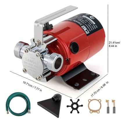 Portable Electric Water Pump 330 GPH – 1/10 HP 120V Heavy Duty Utility Pump with Hose, High-Flow Water Transfer Pump for Pool Drain, Flood Removal, Sump, Aquarium & Household Water Transfer (AC)