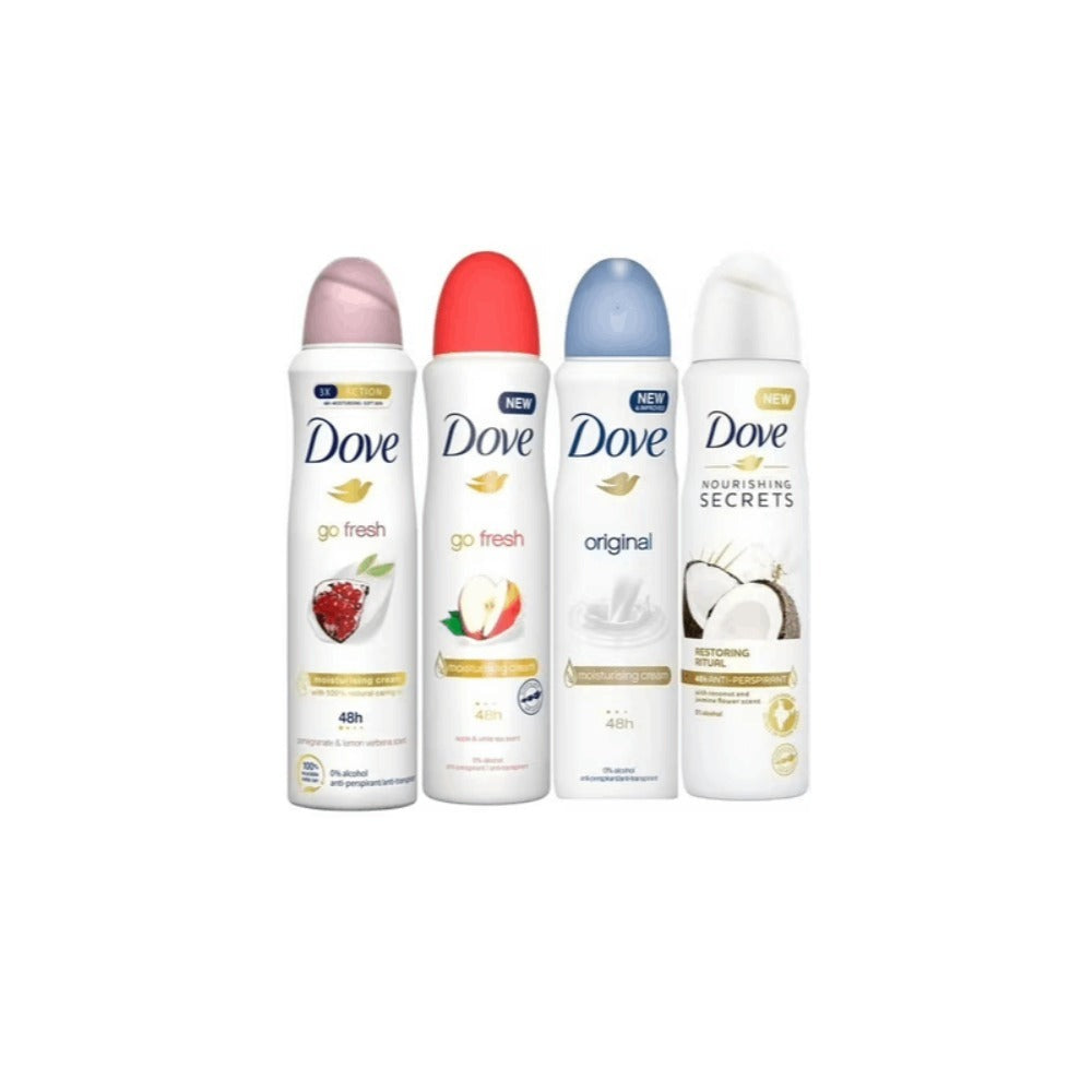 Dove Women Deodorant Spray 150ml Long-Lasting Scent Protection Anti-Perspirant Body Spray for Women – 48H Freshness, Gentle on Skin, Bulk Pack Options