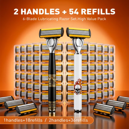 Men's Razor Set with Stainless Steel Replacement Blades - Reusable Handle & High-Capacity Blade Kit for Smooth Close Shave, Precision Grooming for Men, Multiple Bundle Options