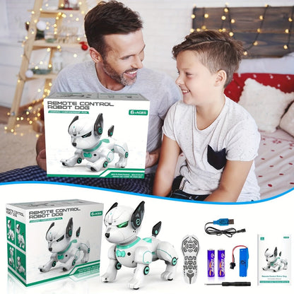 Robot Dog Toy for Kids Upgraded Intelligent Electronic Pet – AI Dialog Interaction Stunt Performance Programmable Behavior Interactive Companion STEM Birthday Halloween Christmas Gift Boys Girls