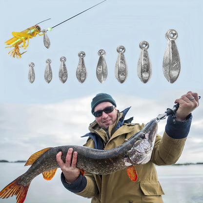 Fishing Sinker Weights Kit 45pcs - Bullet Bank Sinkers for Saltwater & Freshwater Fishing - 8 Sizes (1/8oz to 2oz) Corrosion-Resistant Lead Fishing Weights for Bass, Carp & Bottom Fishing