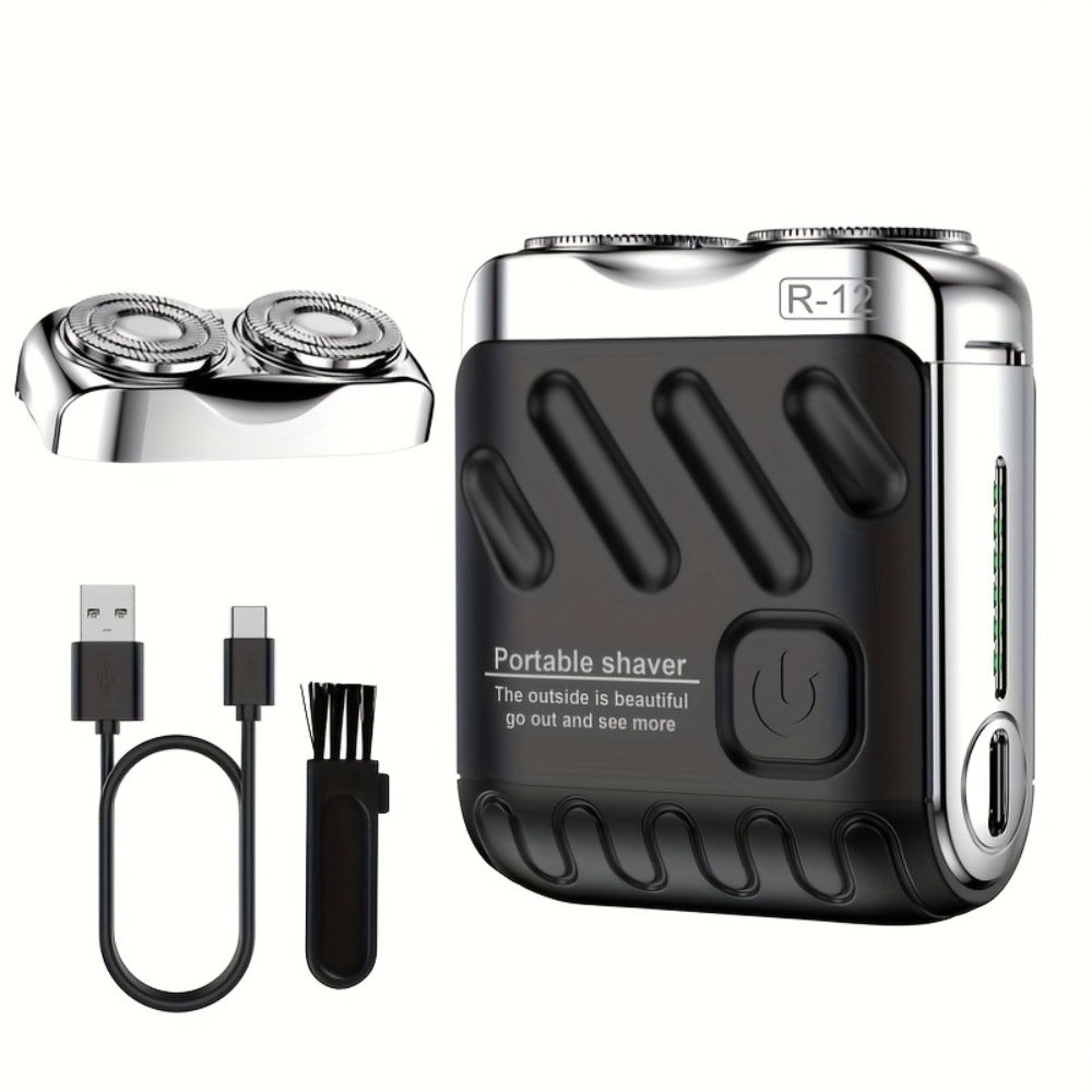 Portable Mini Electric Shaver for Men Dual Floating Blade USB Rechargeable – Cordless Travel Shaver Waterproof & Digital Display Upgrade Multiple Colors, Great Gift for Him