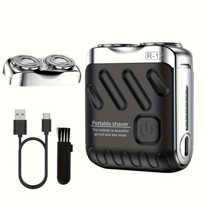 Portable Mini Electric Shaver for Men Dual Floating Blade USB Rechargeable – Cordless Travel Shaver Waterproof & Digital Display Upgrade Multiple Colors, Great Gift for Him