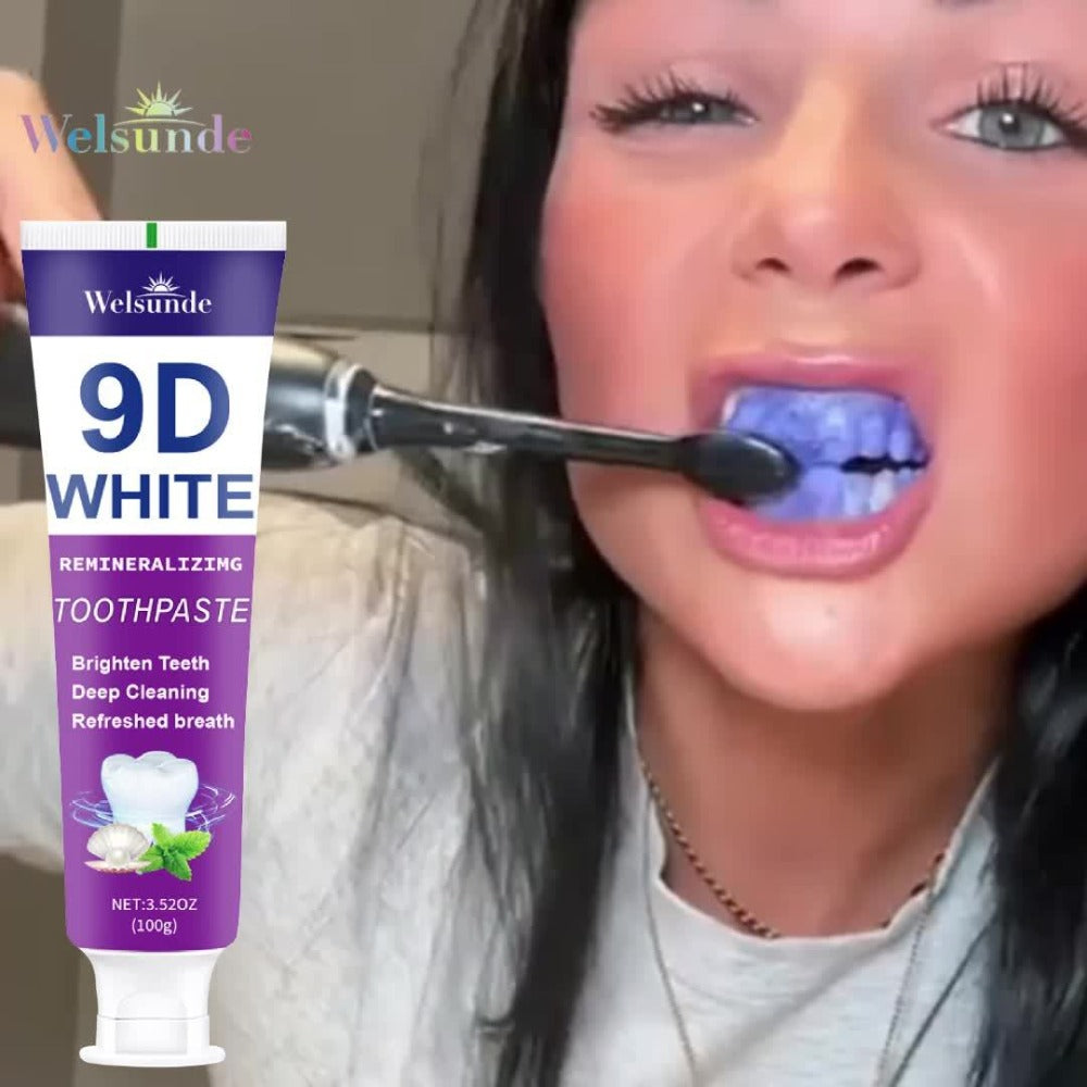 Whitening Toothpaste 4-Pack – 9D White Alcohol-Free Formula, Thorough Deep Cleaning & Brighter Smile, Refreshing Mint Breath, Gentle on Gums, Travel-Friendly 100g, Oral Care Gift for Men & Women