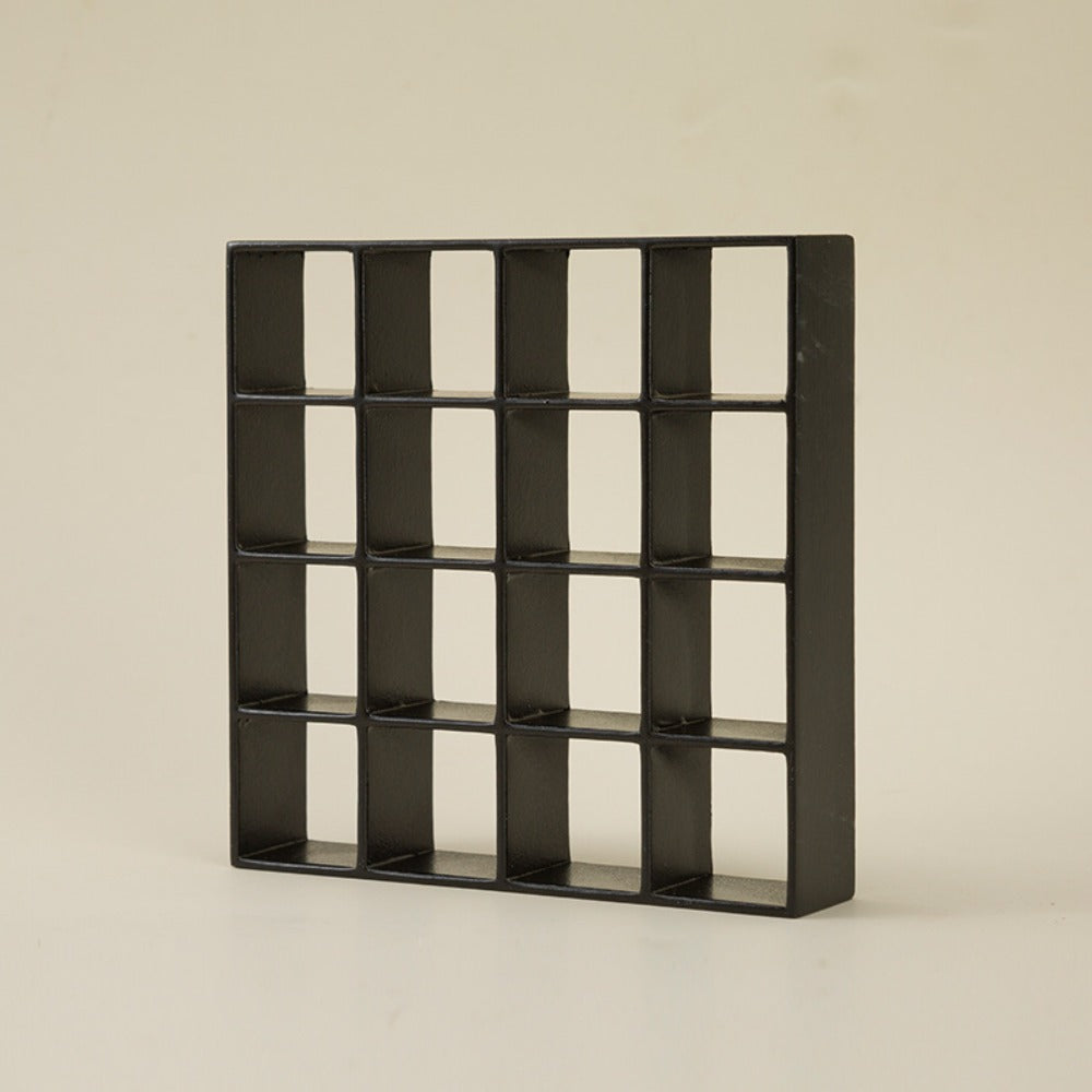 Dollhouse Miniature Display Cabinet 1:12 Scale 16-Compartment Modern Storage Shelf Organizer – Miniature Furniture Accessory for Dollhouse Room Decor Diorama Collectors Ages 14+ Multiple Colors