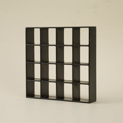 Dollhouse Miniature Display Cabinet 1:12 Scale 16-Compartment Modern Storage Shelf Organizer – Miniature Furniture Accessory for Dollhouse Room Decor Diorama Collectors Ages 14+ Multiple Colors