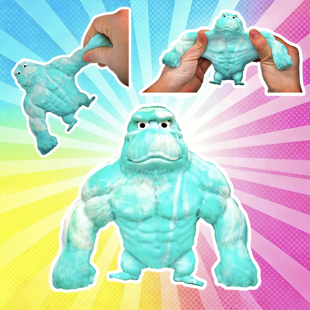 Stretchy Gorilla Fidget Toy Squishy Squeeze Monkey – PVA Sponge Sensory Stress Relief Toy for Kids & Adults, 5 Colors, Easter Basket Stuffer, Christmas Stocking Stuffer, Party Favor
